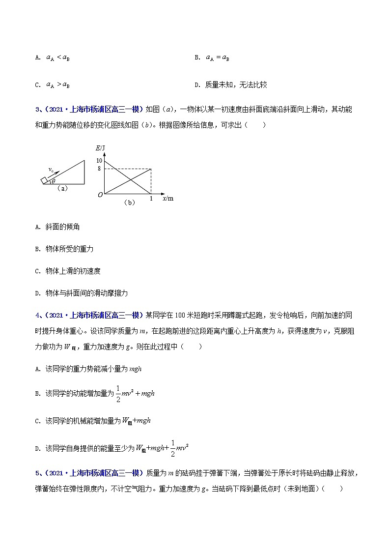 专题08 机械能及其守恒定律（二）-最新高考高三一模物理试题汇编（原卷版）第2页