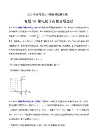 专题18 带电粒子在复合场运动-最新高考高三一模物理试题汇编