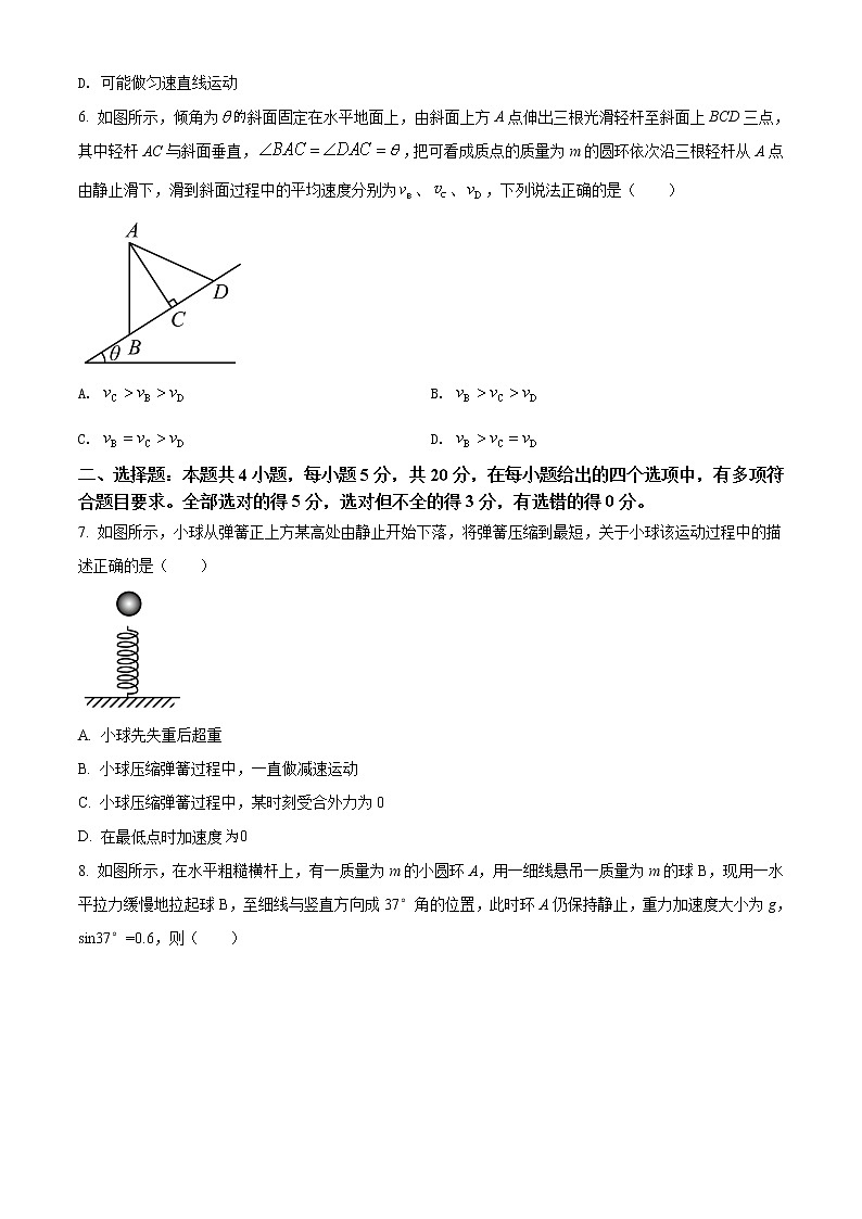 湖南省湖湘名校联盟2021-2022学年高一（上）期末物理试题无答案第3页