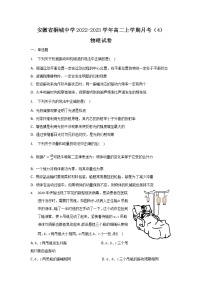 2022-2023学年安徽省桐城中学高二上学期月考（4）物理试题（解析版）