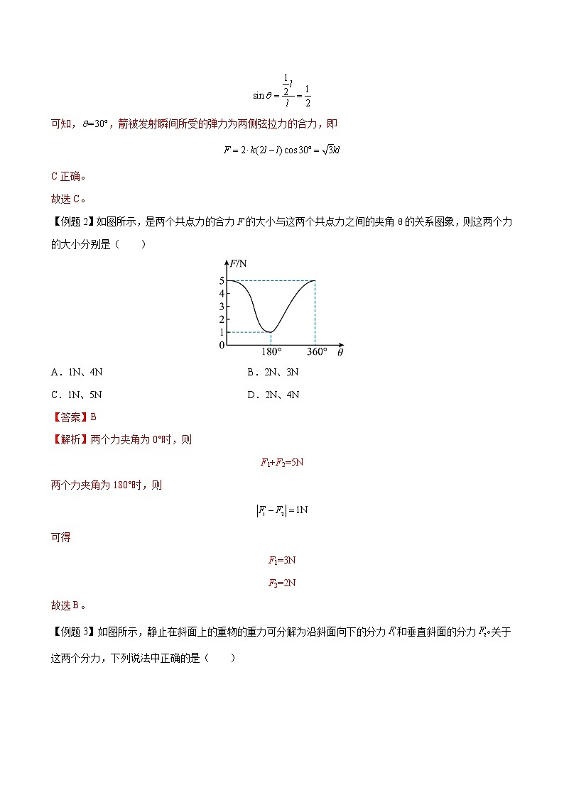 【期末专题复习】人教版(2019)物理必修1-高一上学期期末专题点拨与训练：第16讲 力的合成与分解03