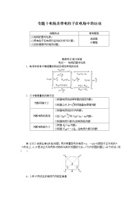 2023届二轮复习  专题十电场及带电粒子在电场中的运动 学案