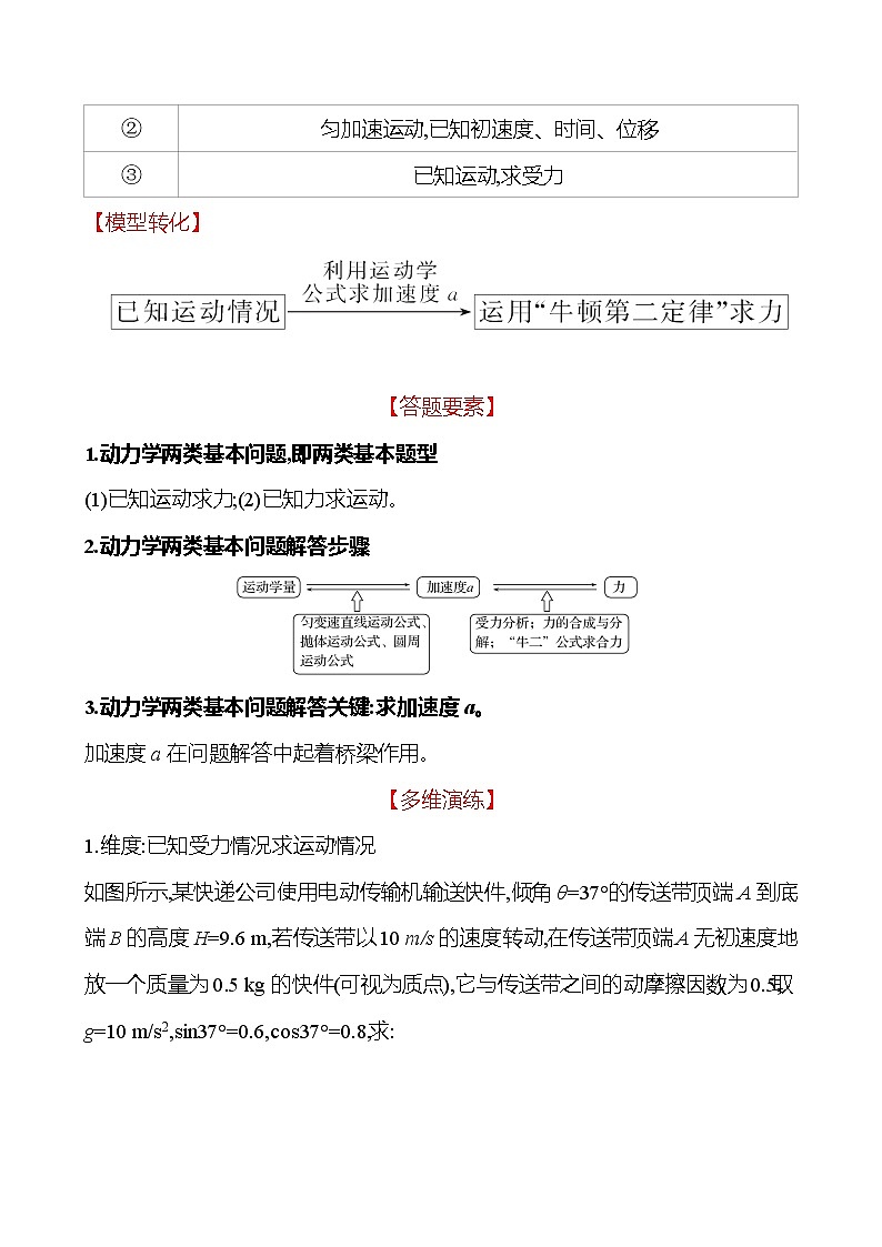 2023届二轮复习 板块五　动力学问题的三大观点 学案第2页