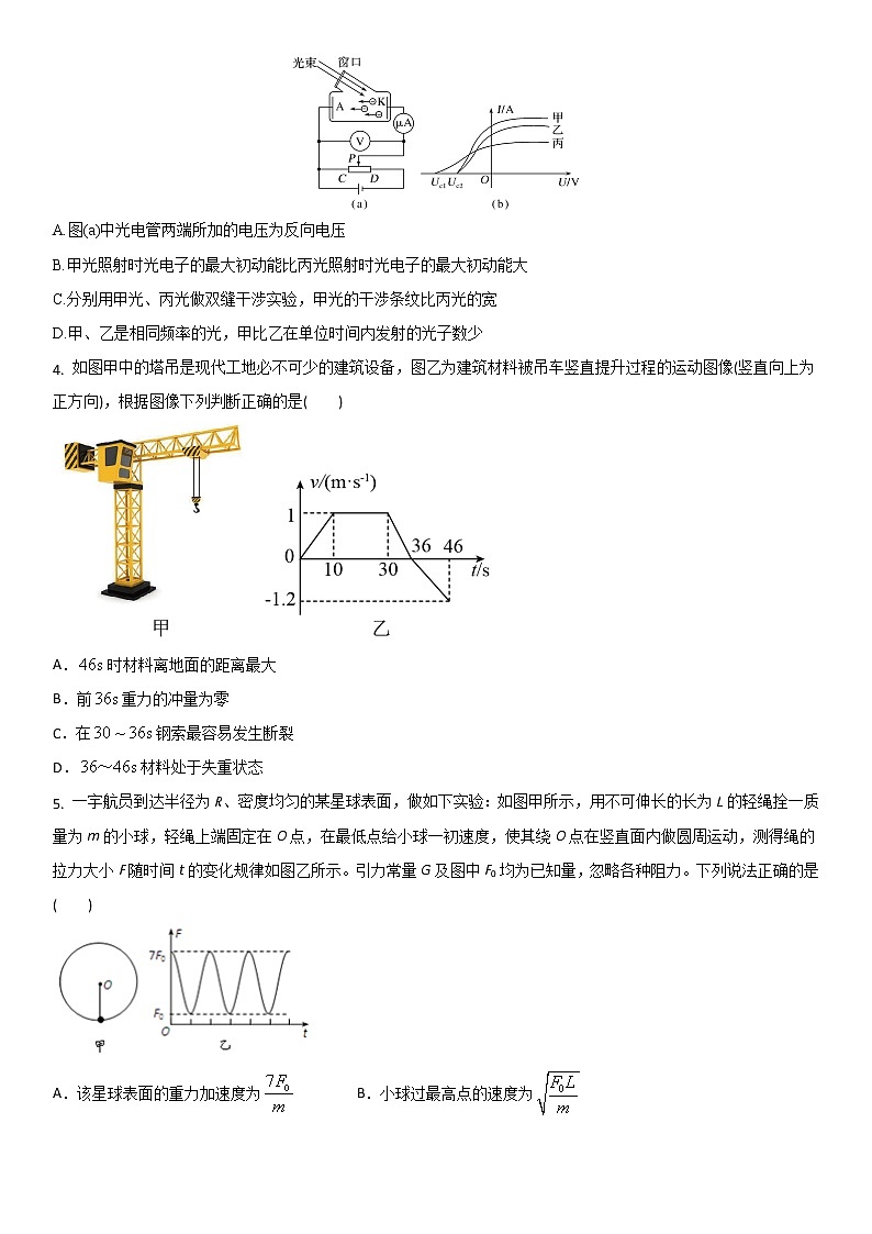 江苏省2022-2023学年高三第一学期期末教学情况测试人教版物理模拟试题一（原卷版）第2页