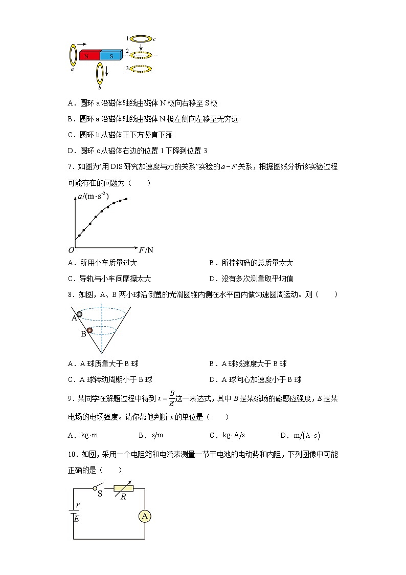 2023届上海市杨浦区高三上学期一模物理试题及答案02