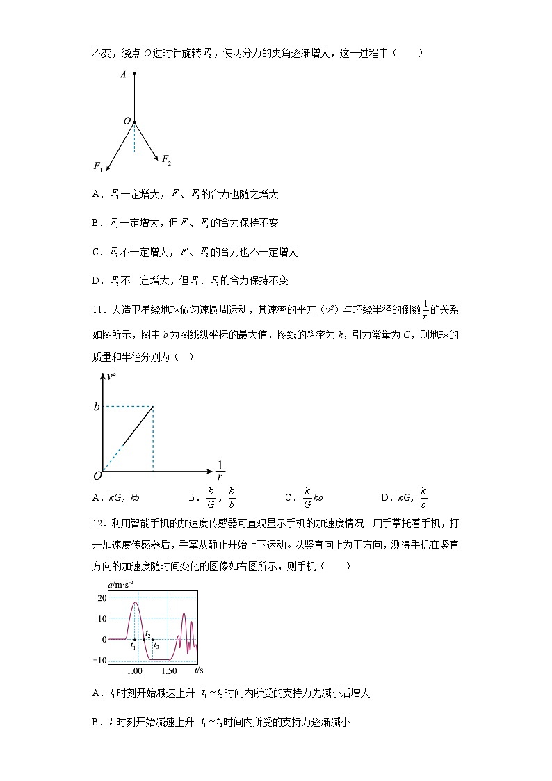 2023届上海市嘉定区高三上学期等级考第一次质量调研（一模）物理试题及答案03