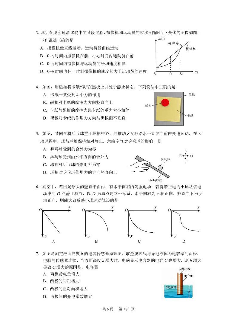 2023届广东省广州市高三调研测试（一模）物理试题 可编辑第2页