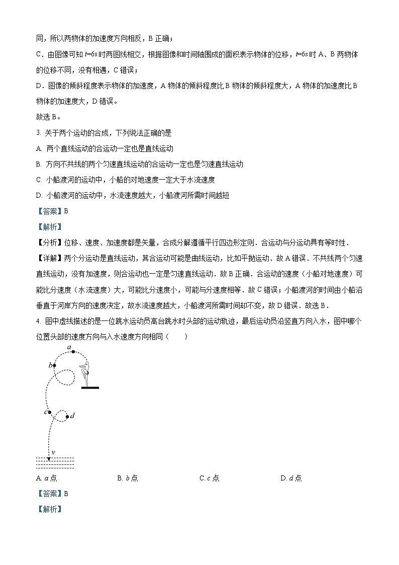 2022-2023学年内蒙古乌兰察布市集宁区第四中学高一上学期阶段测试物理试题（解析版）第2页