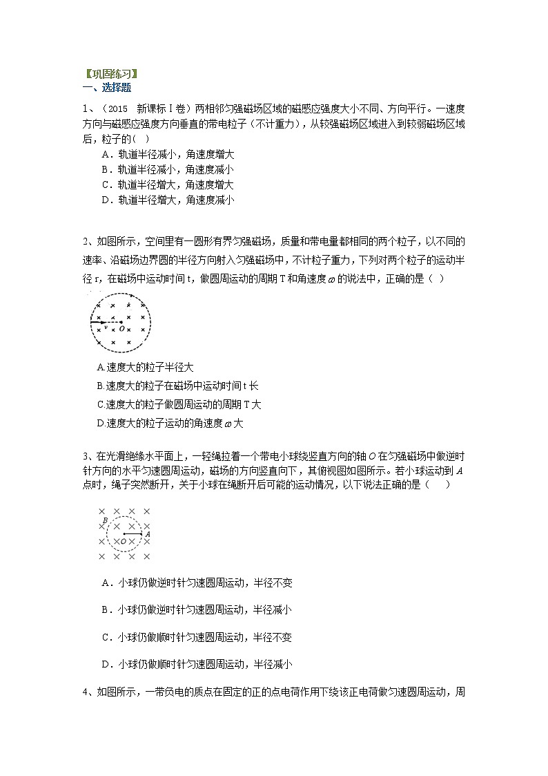 高三物理总复习巩固练习带电粒子在磁场中的运动提高01