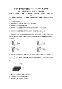 2022-2023学年辽宁省沈阳市东北育才学校双语校区高二上学期12月自主测试物理试题 Word版