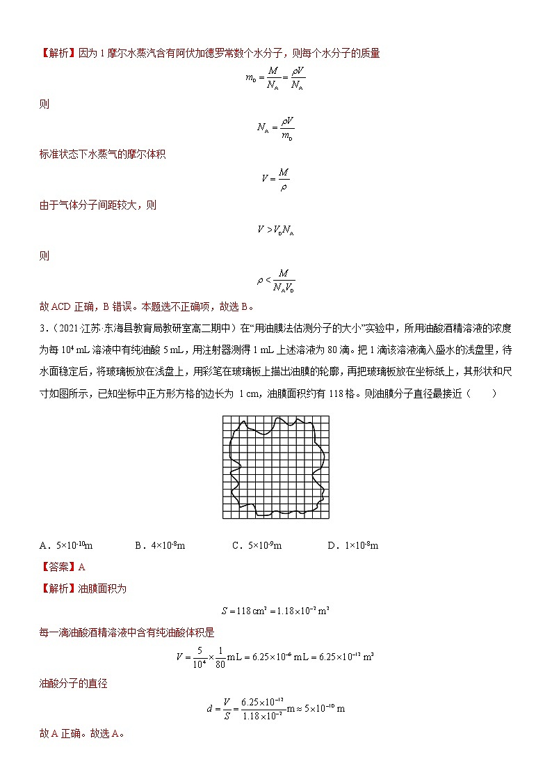 1.1 物质是由大量分子组成的 课件+练习（原卷+解析卷）02