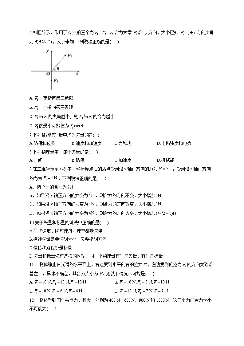 2023届高考物理高频考点专项练习： 专题二 考点05力的合成与分解（A卷）第2页