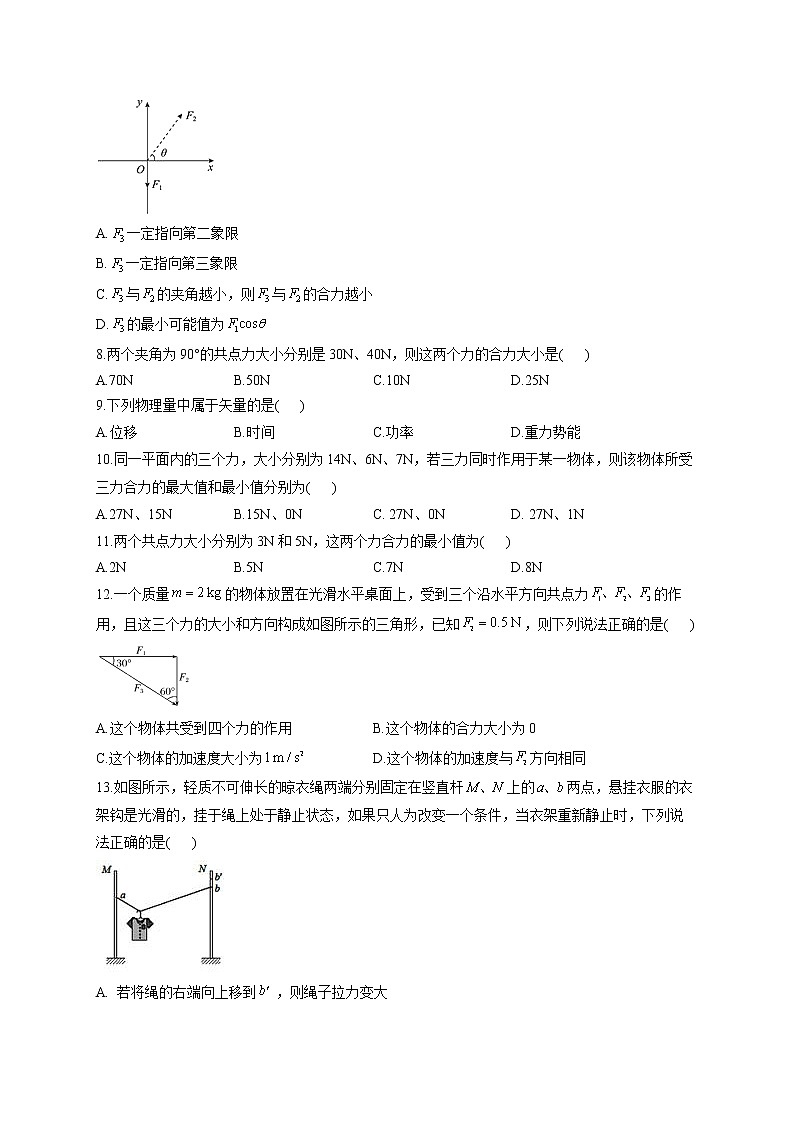2023届高考物理高频考点专项练习： 专题二 考点05力的合成与分解（C卷）第2页