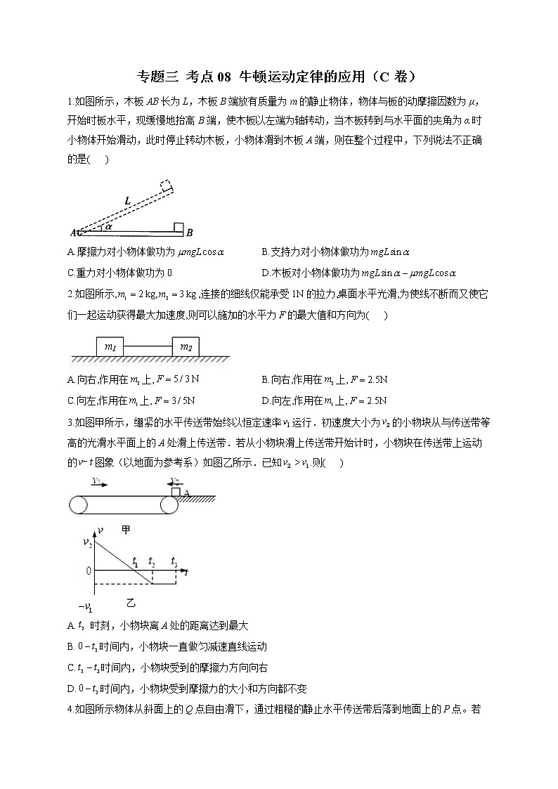 2023届高考物理高频考点专项练习：专题三 考点08 牛顿运动定律的应用（C卷）第1页