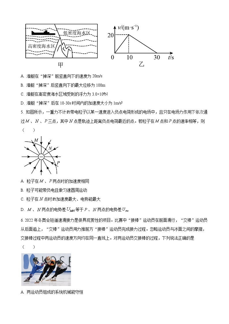 2023嘉兴一中高三上学期期中考试物理含解析02