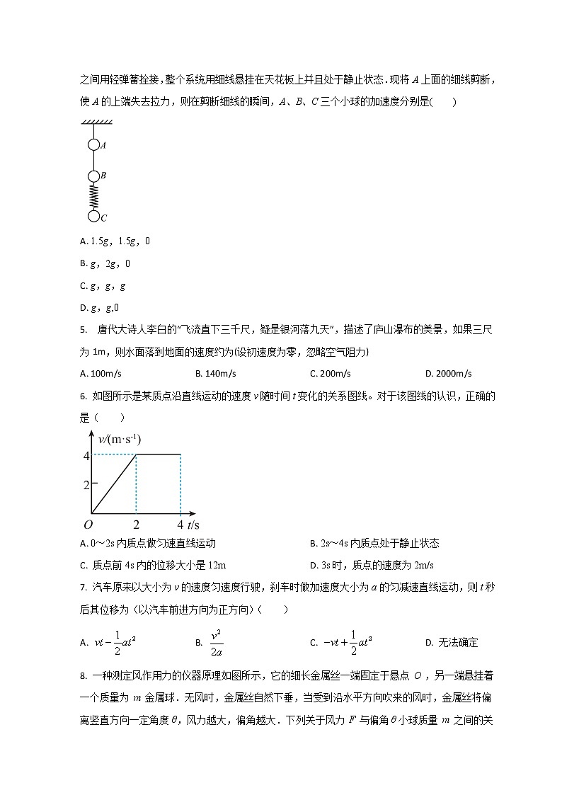 2023济南外国语学校高一上学期12月月考物理试题含解析02