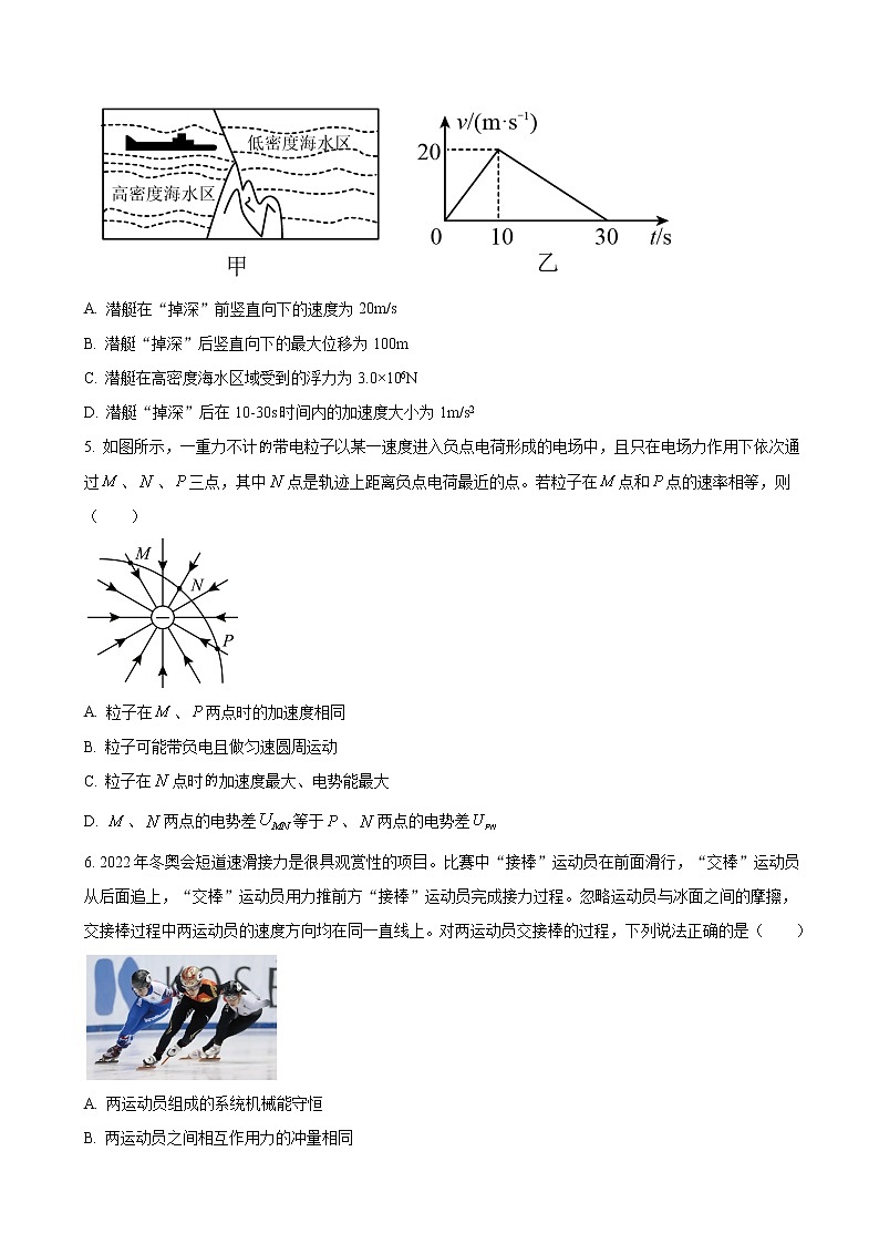 2022-2023学年浙江省嘉兴市第一中学高三上学期期中考试 物理（word版）第2页