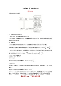 2023年高考物理二轮复习教案专题03力和曲线运动（Word版附解析）