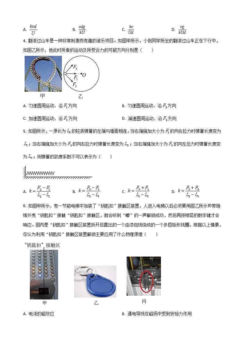 2023届浙江省杭州高中十校联盟高三上学期10月联考试题 物理（原卷 解析版）02