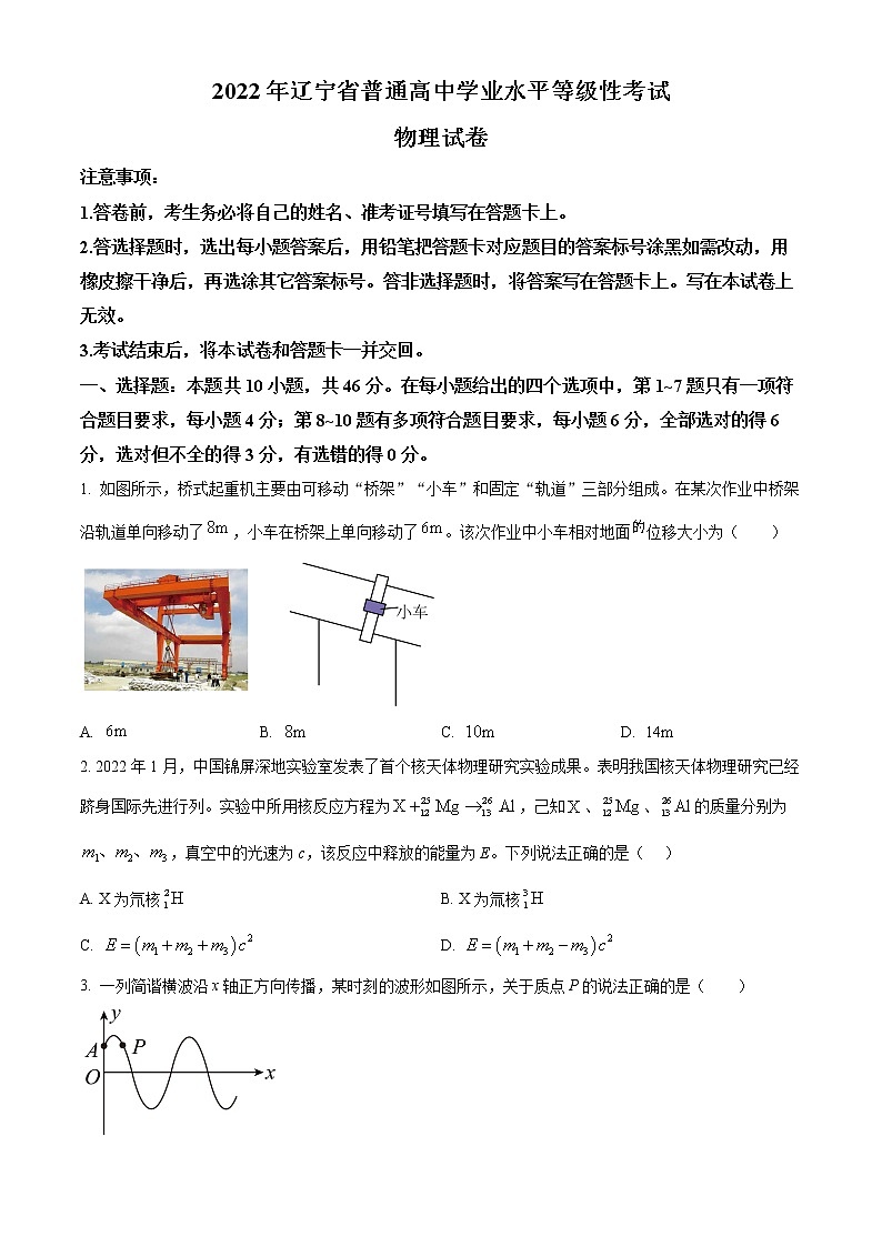 2022年新高考辽宁物理卷及答案解析（原卷+解析卷）01