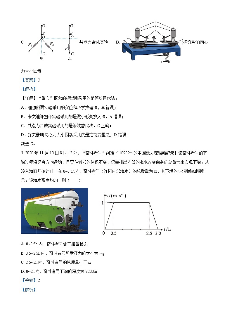 2023杭州学军中学高三上学期12月模拟考试物理含解析02