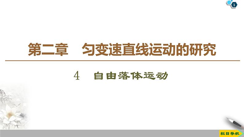 新课标高中物理： 第2章 4　自由落体运动课件PPT第1页