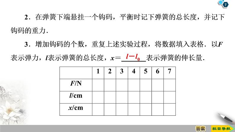 新课标高中物理： 第3章 实验：探究弹簧伸长量与弹簧弹力的关系课件PPT07