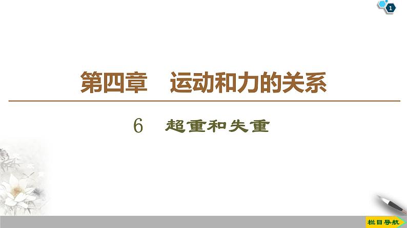 新课标高中物理： 第4章 6　超重和失重课件PPT01