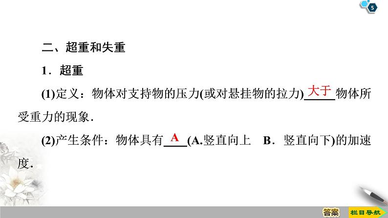 新课标高中物理： 第4章 6　超重和失重课件PPT05