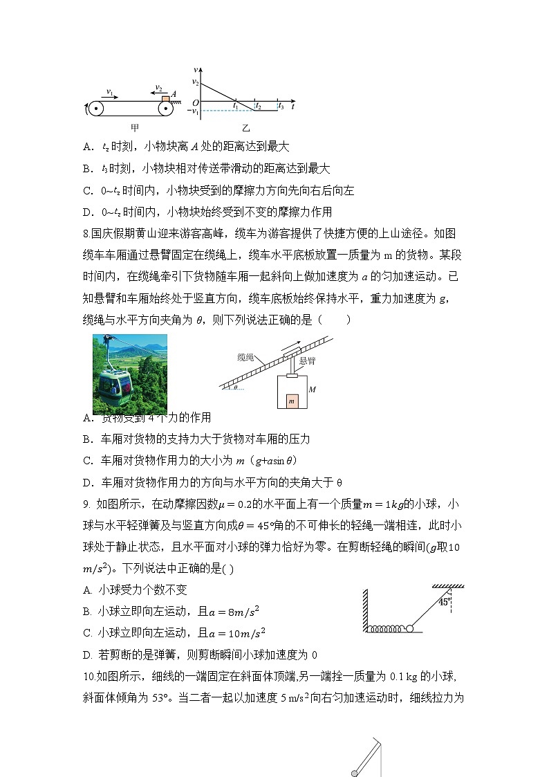 辽宁省六校协作体2022-2023学年高一物理上学期12月月考试题（Word版附答案）03