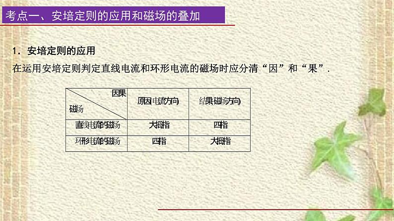 2022-2023年高考物理一轮复习 磁场(1)课件03