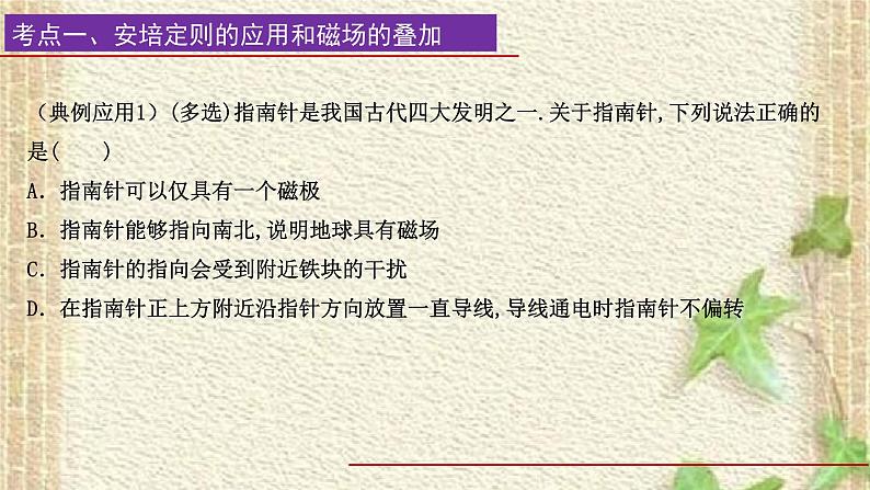 2022-2023年高考物理一轮复习 磁场(1)课件05