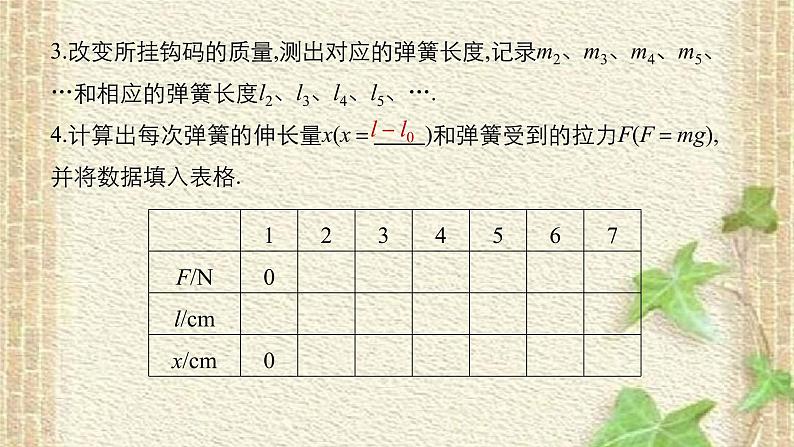 2022-2023年高考物理一轮复习 实验：探究弹力与弹簧伸长量的关系课件06