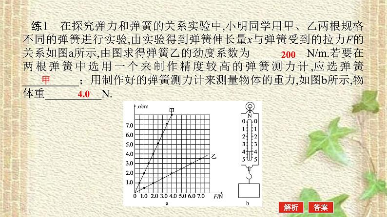 2022-2023年高考物理一轮复习 实验二 探究弹力和弹簧伸长的关系课件06