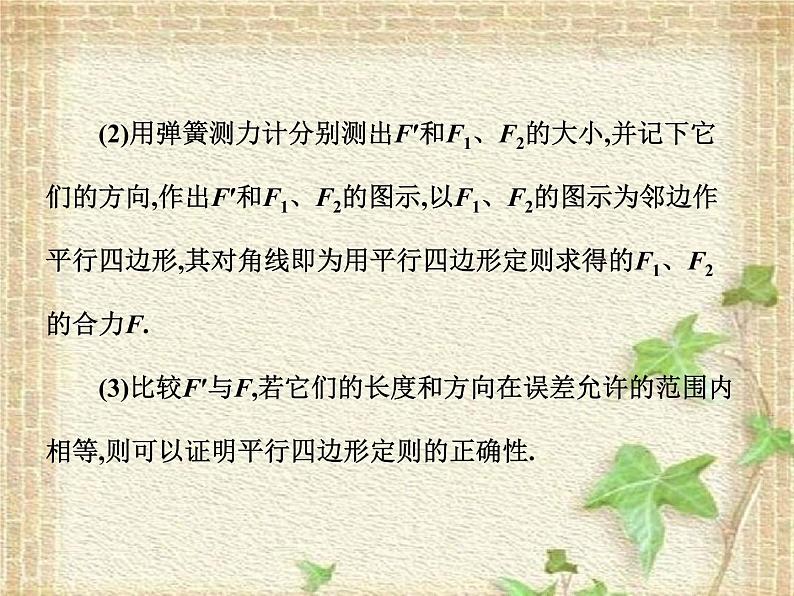 2022-2023年高考物理一轮复习 实验二 验证力的平行四边形定则课件02