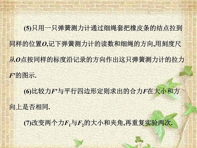 2022-2023年高考物理一轮复习 实验二 验证力的平行四边形定则课件06