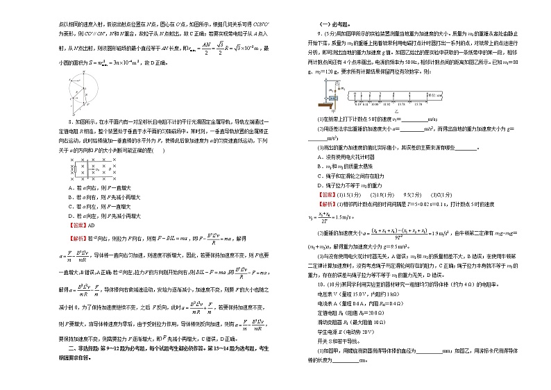 高中物理高考  2020-2021学年下学期高三4月月考卷 物理 教师版第3页