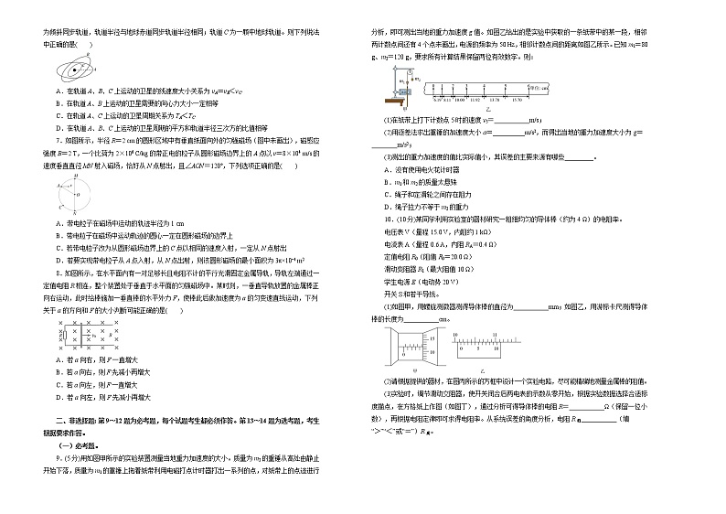 高中物理高考  2020-2021学年下学期高三4月月考卷 物理 学生版第2页