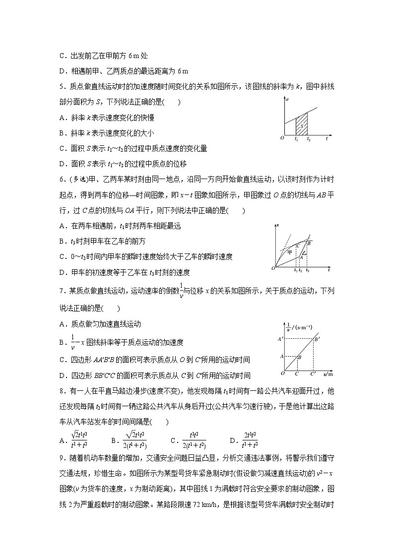 高中物理高考  2021届小题必练2 运动图象与追击相遇问题 学生版第3页