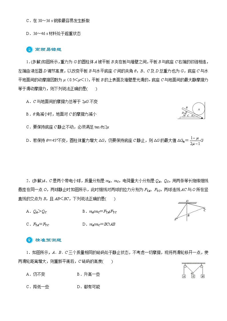 高中物理高考   2021届高考二轮精品专题一 力与直线运动 学生版03