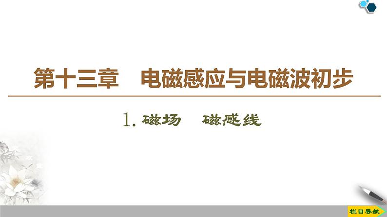 新课标高中物理： 第13章 1.磁场　磁感线课件PPT01
