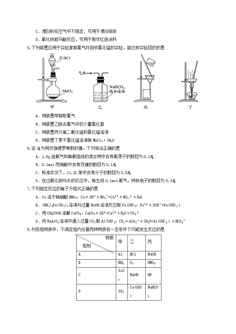 高中物理高考 2014年普通高等学校招生全国统一考试化学试题（江苏卷，含答案）第2页