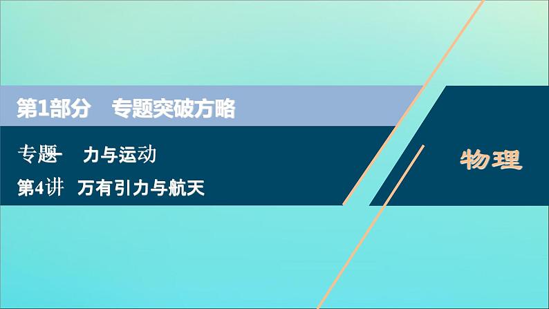 高中物理高考 2020版高考物理大二轮复习专题一第4讲万有引力与航天课件第1页