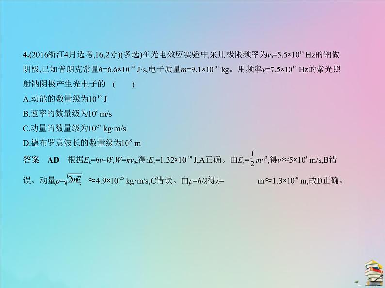 高中物理高考 2020版高考物理一轮复习专题十六波粒二象性课件06