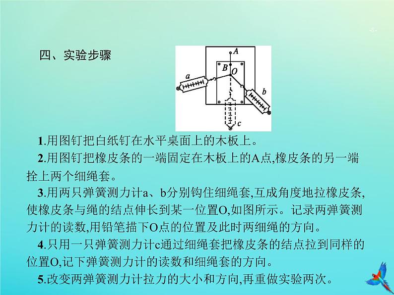 高中物理高考 2020届高考物理一轮复习实验课3验证力的平行四边形定则课件新人教版第5页