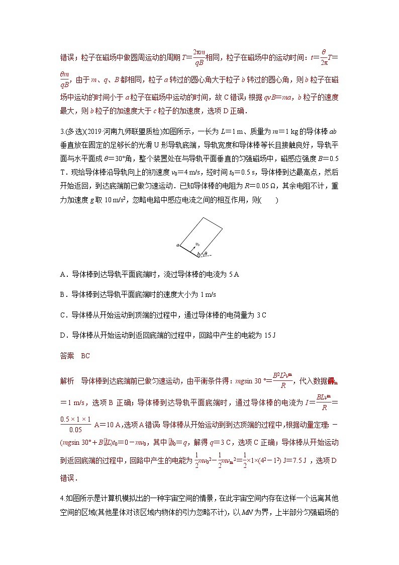 高中物理高考 2020年高考物理二轮复习高频考点专项训练---电学中的动量和能量问题（解析版）第2页