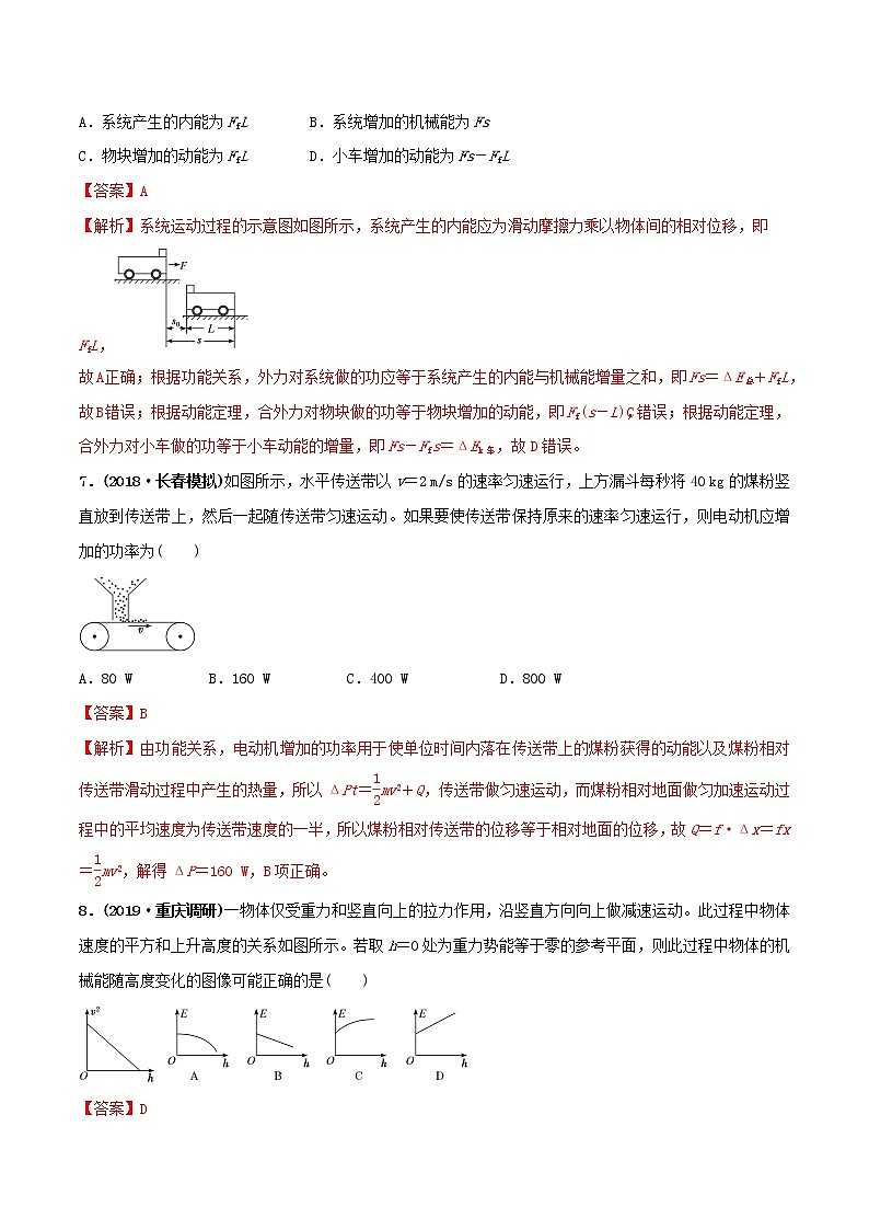 高中物理高考 2020年高考物理一轮复习专题18功能关系能量守恒定律限时训练含解析第3页