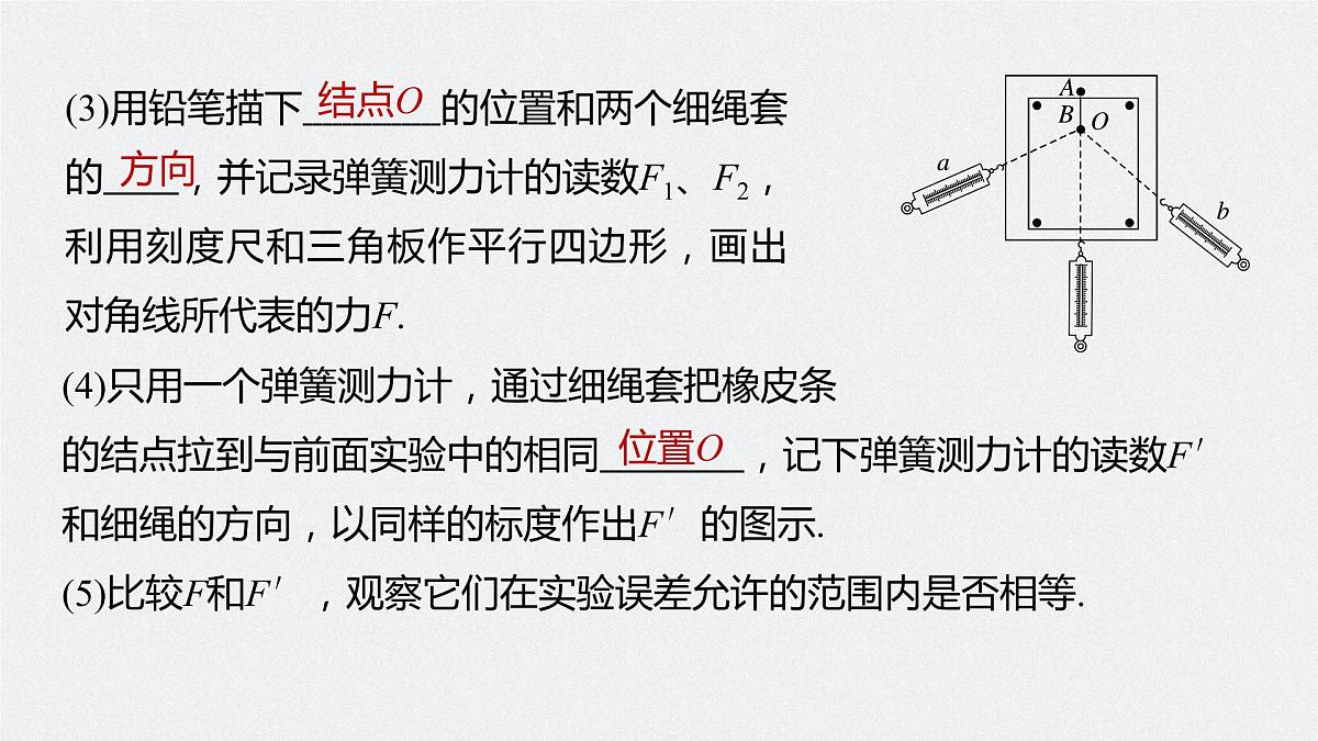 高中物理高考 2022年高考物理一轮复习（新高考版1(津鲁琼辽鄂)适用） 第2章 实验三 探究两个互成角度的力的合成规律课件PPT第7页