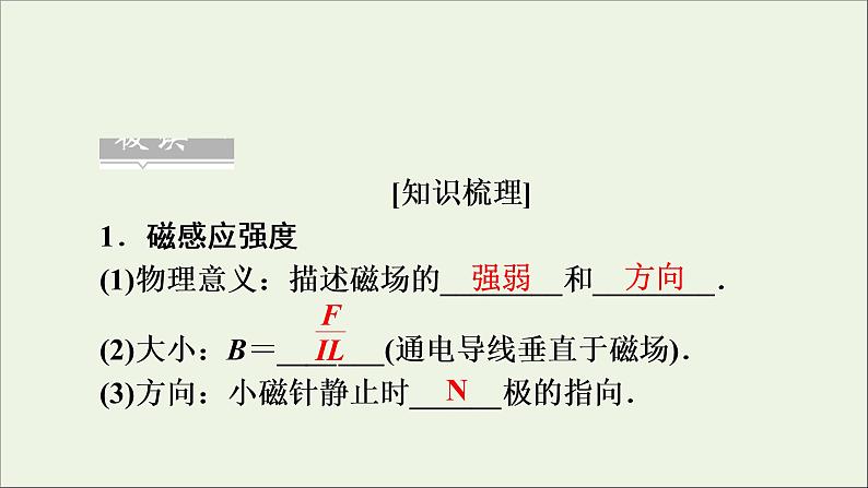 高中物理高考 2020年物理高考大一轮复习第9章磁场第25讲磁场安培力课件07