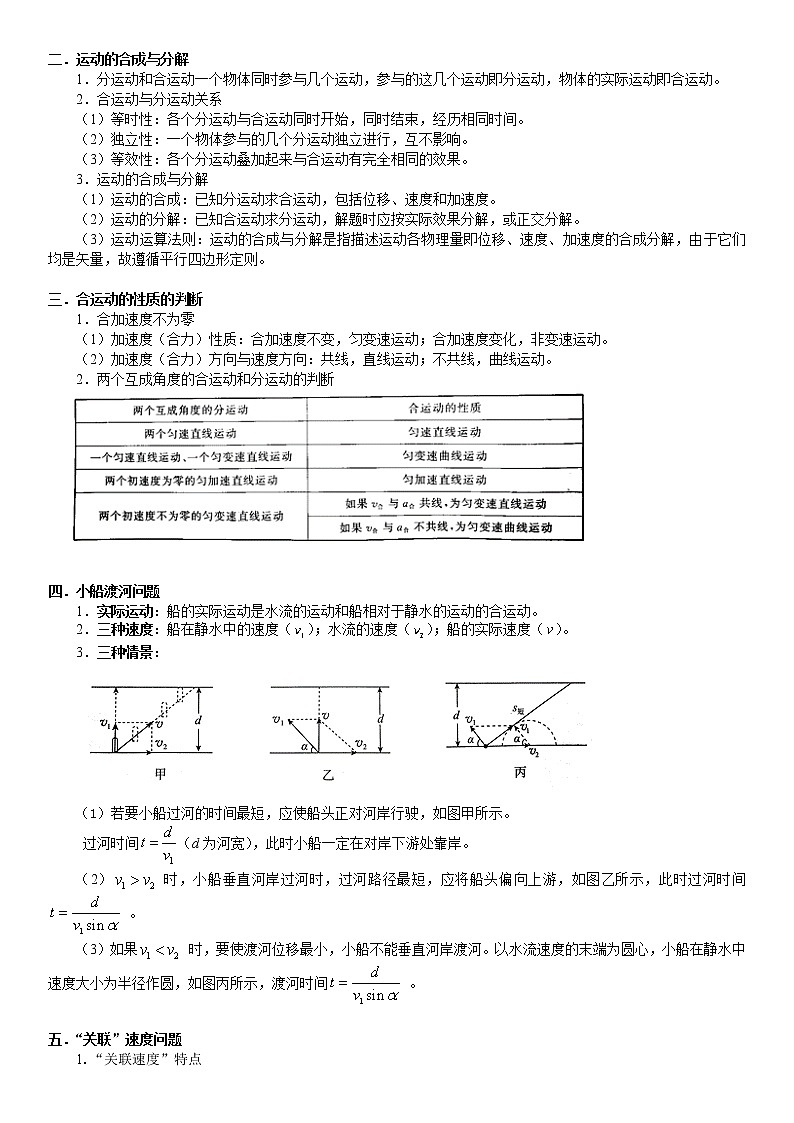 高中物理高考 2023届高三物理一轮复习讲义 第07讲 曲线运动与平抛02